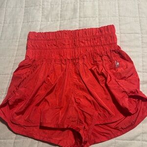 Free People Red The Way Home Shorts